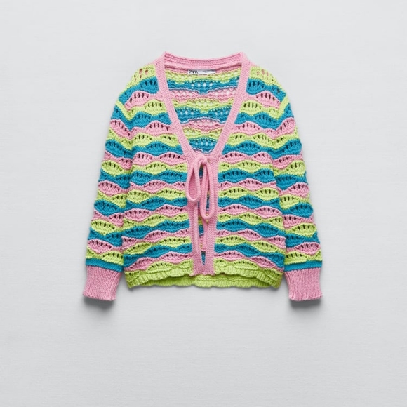 ZARA LIMITED EDITION STRIPED KNIT CARDIGAN - Picture 6 of 8